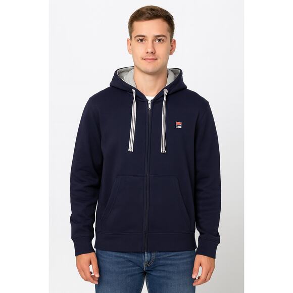 FILA Men's Full-Zip Hoodie Sweatshirt - Navy Blue, Size Medium NWT - Picture 1 of 6